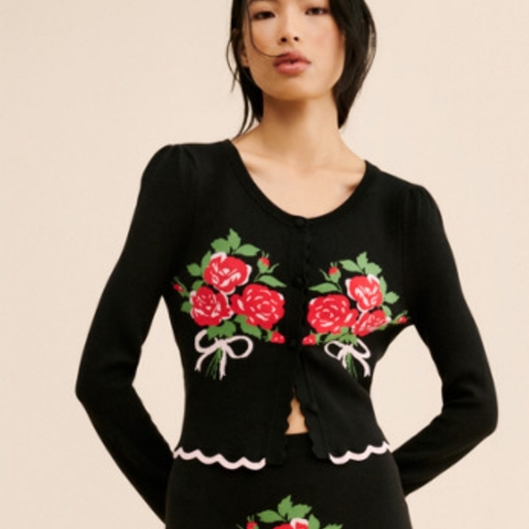 🍋*HP 6/9**1 Med Left!!**For Love and Lemons Donella Knit Cardigan - Picture 3 of 16